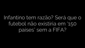 ​⁠Infantino tem razão? Será que o futebol não existiria em ‘150 países’ sem a FIFA? 